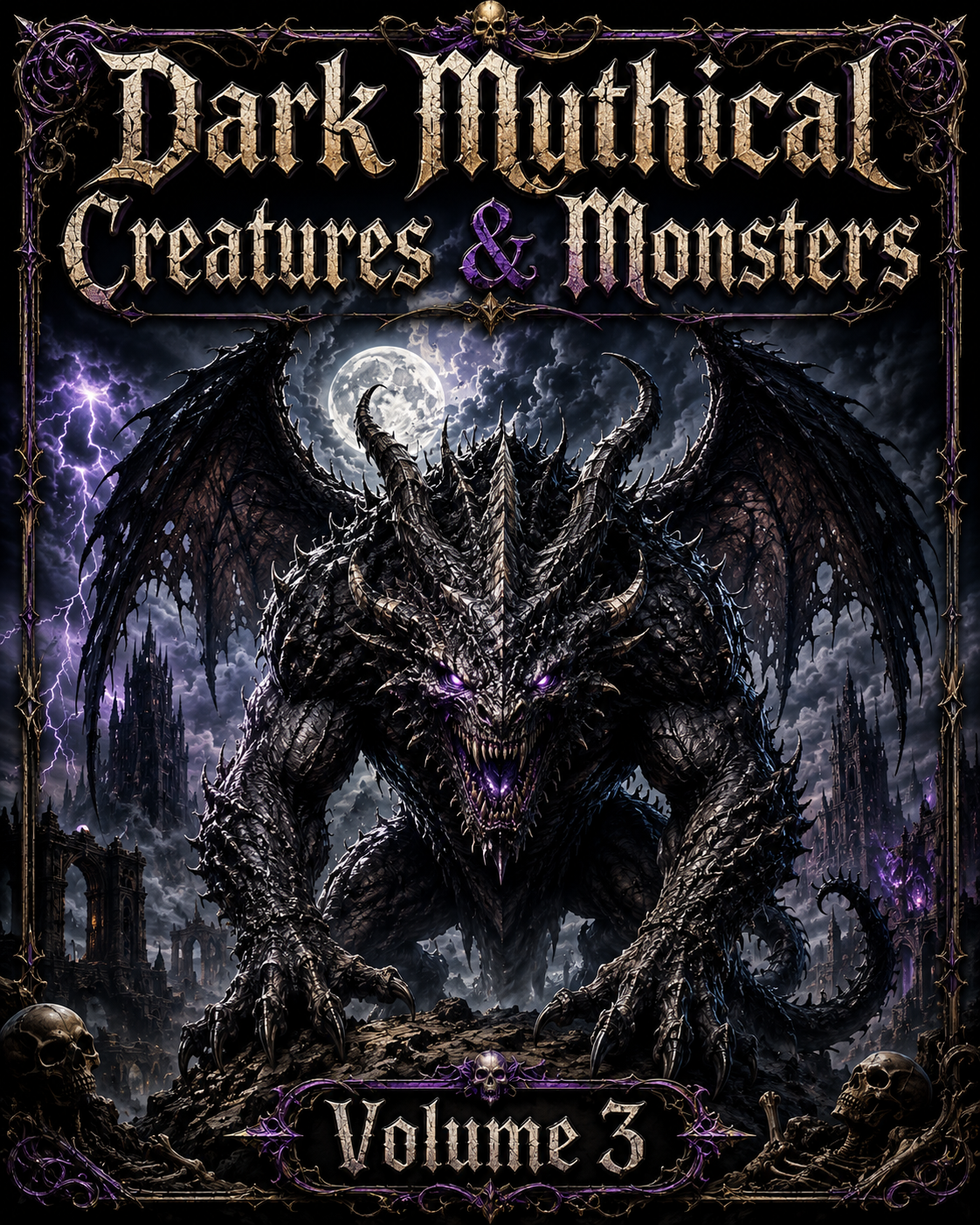 Dark Mythical Creatures and Monsters Volume 3 coloring book cover
