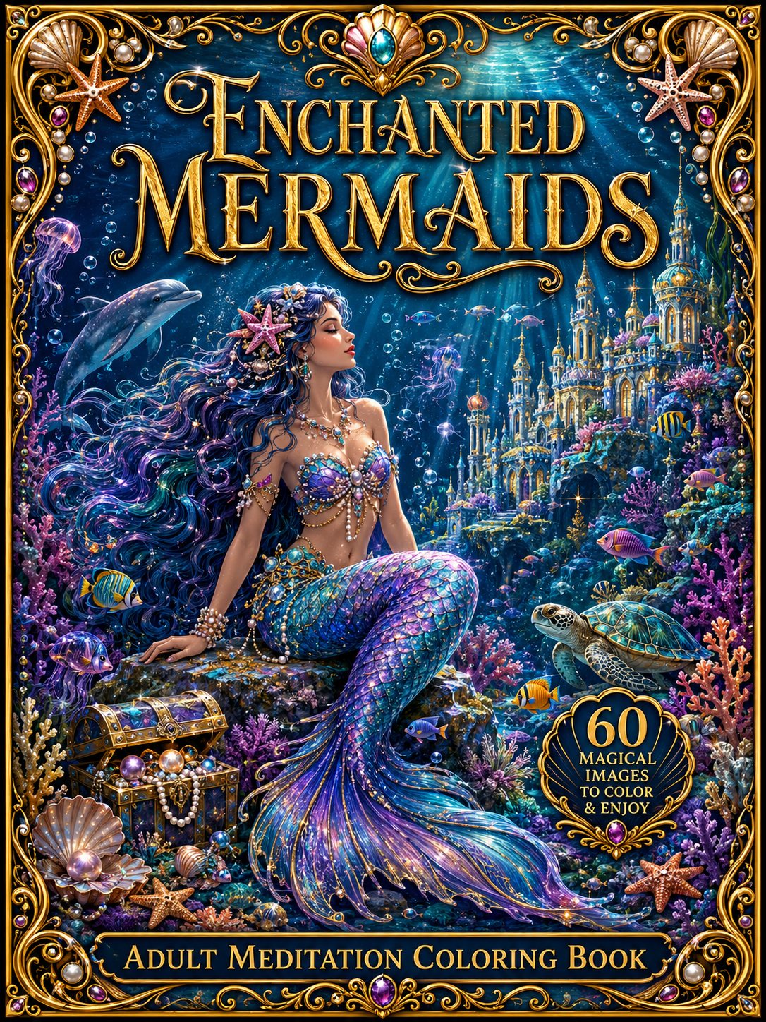 Enchanted Mermaids coloring book cover