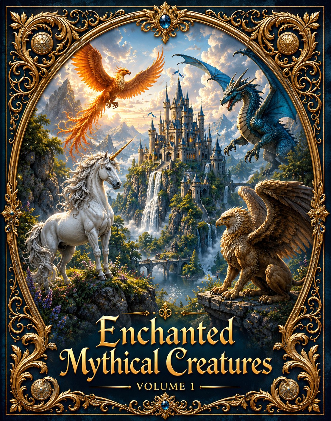 Enchanted Mythical Creatures Volume 1 coloring book cover