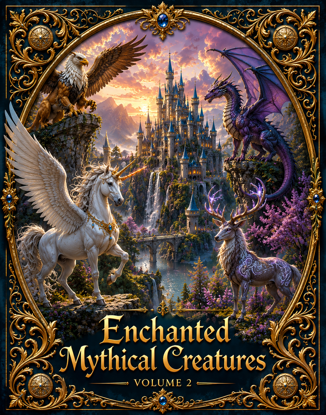 Enchanted Mythical Creatures Volume 2 coloring book cover