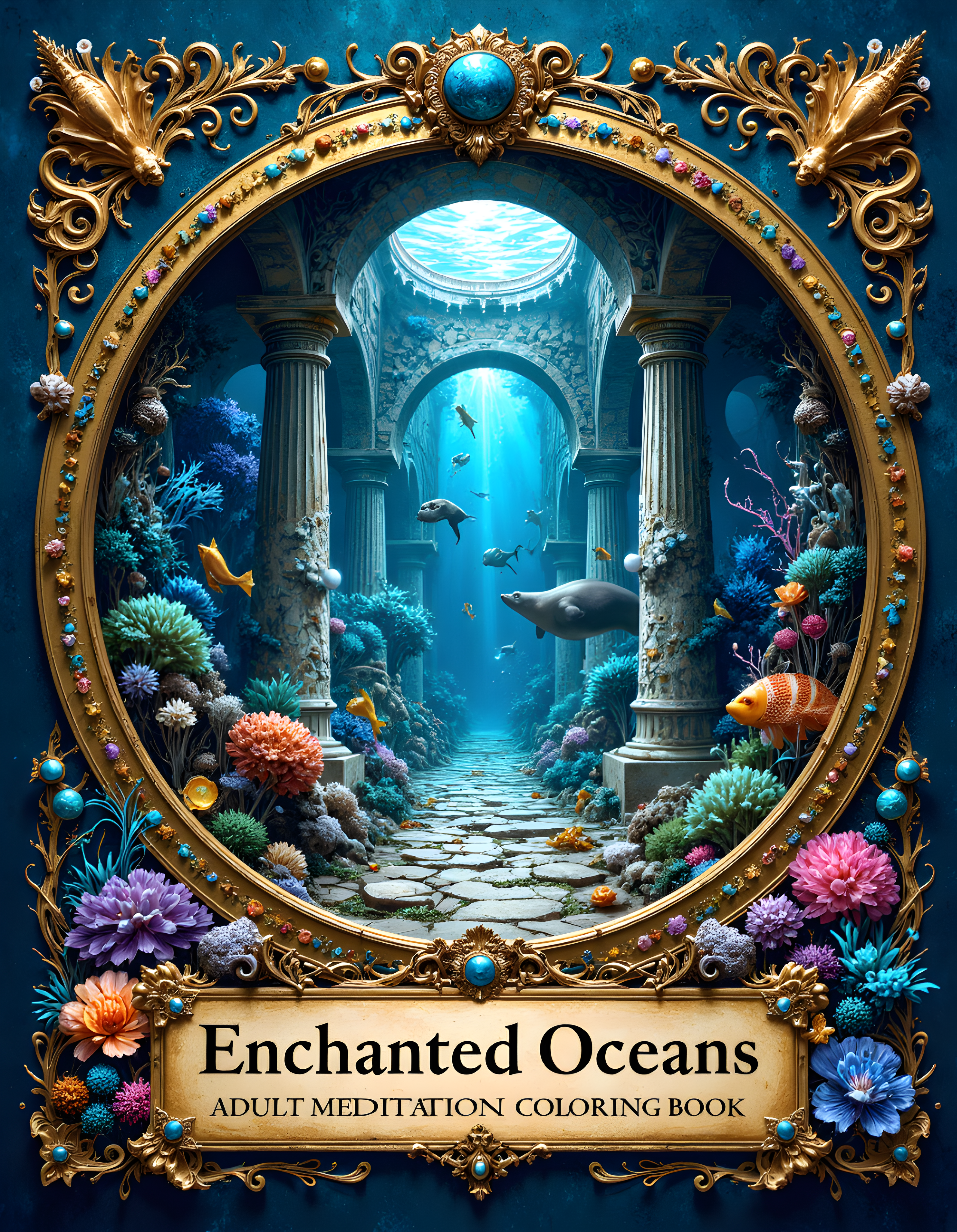 Enchanted Oceans coloring book cover