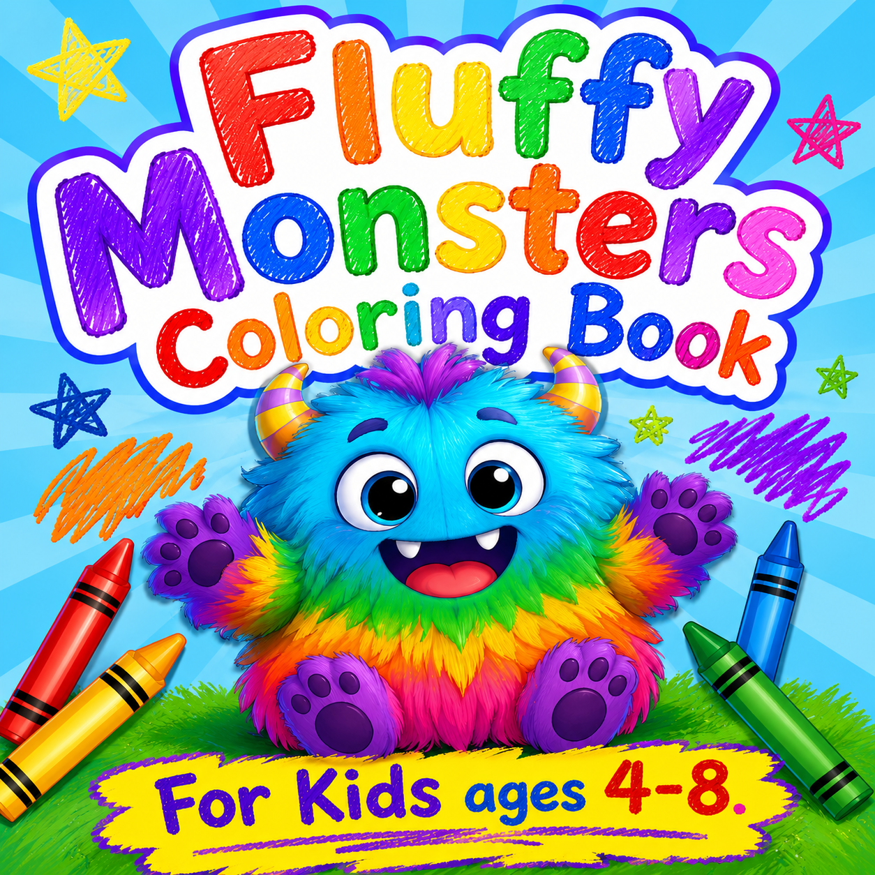 Fluffy Monsters Coloring Book for Kids cover