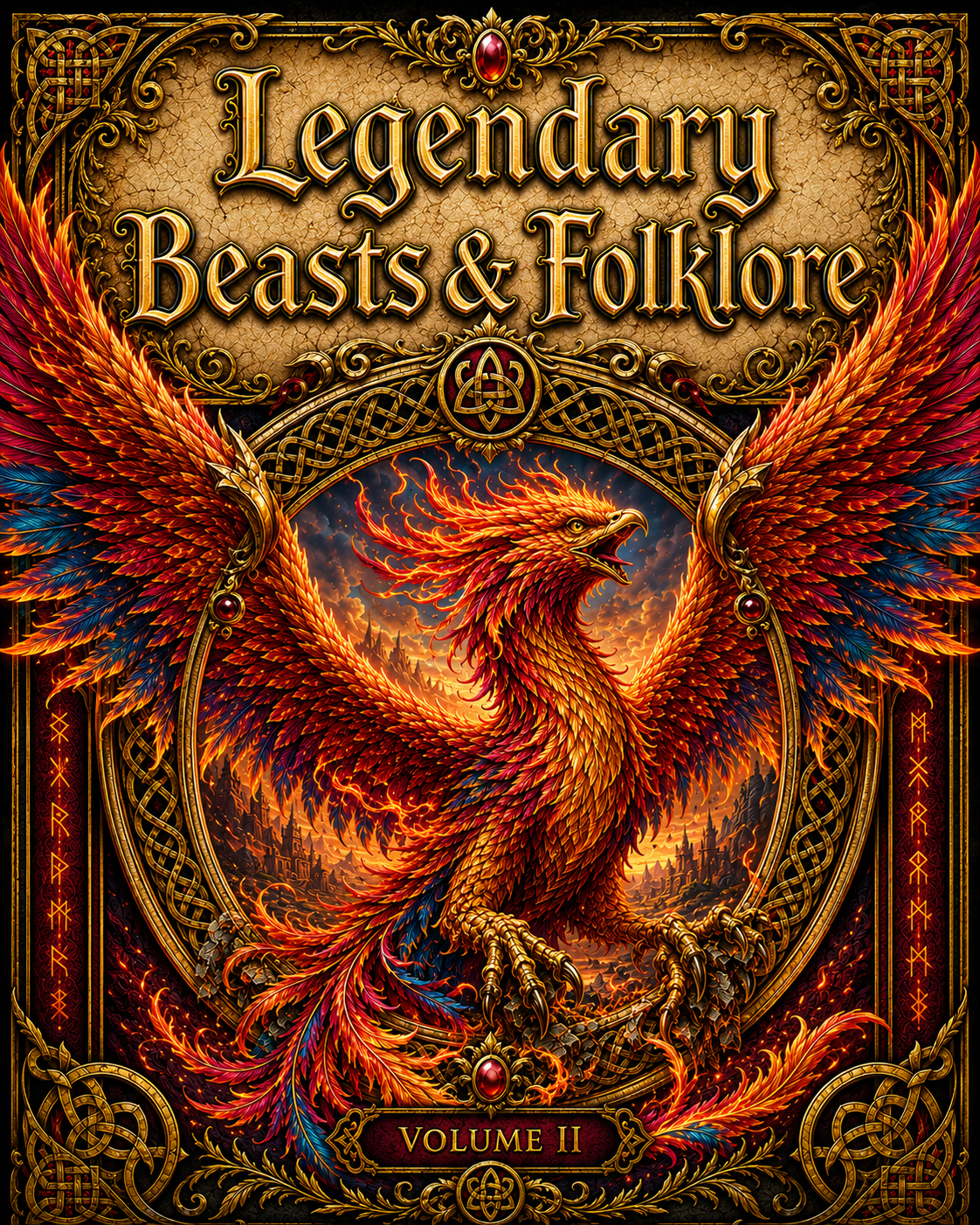 Legendary Beasts & Folklore Volume II coloring book cover